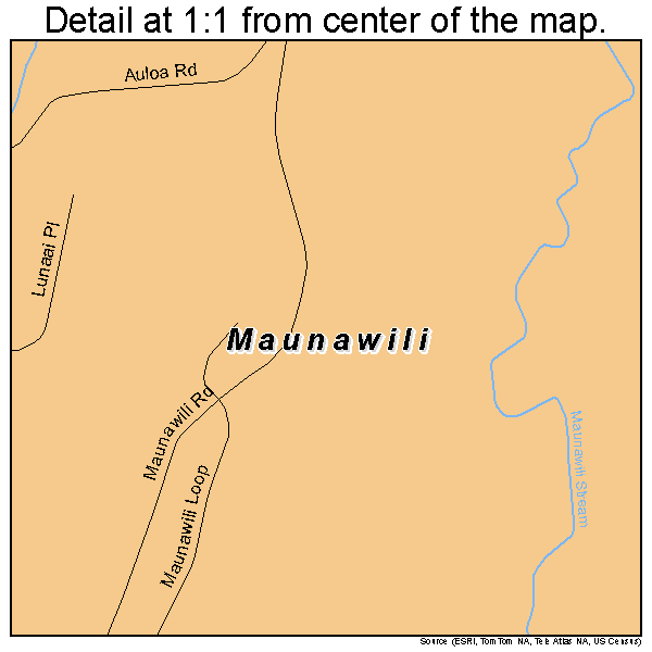 Maunawili, Hawaii road map detail