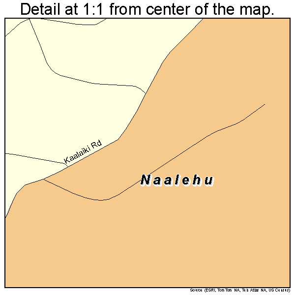 Naalehu, Hawaii road map detail