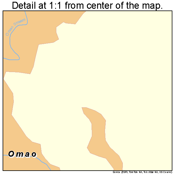 Omao, Hawaii road map detail