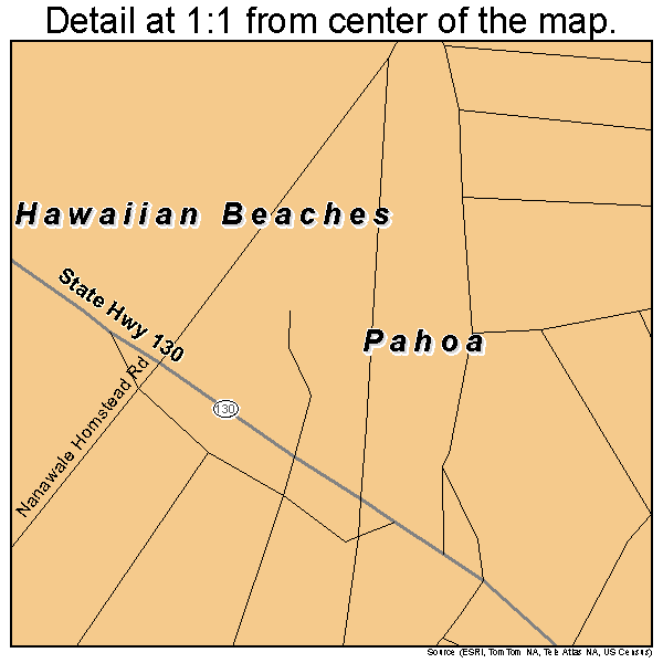 Pahoa, Hawaii road map detail