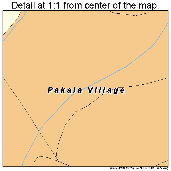 Pakala Village, Hawaii road map detail