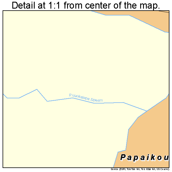 Papaikou, Hawaii road map detail