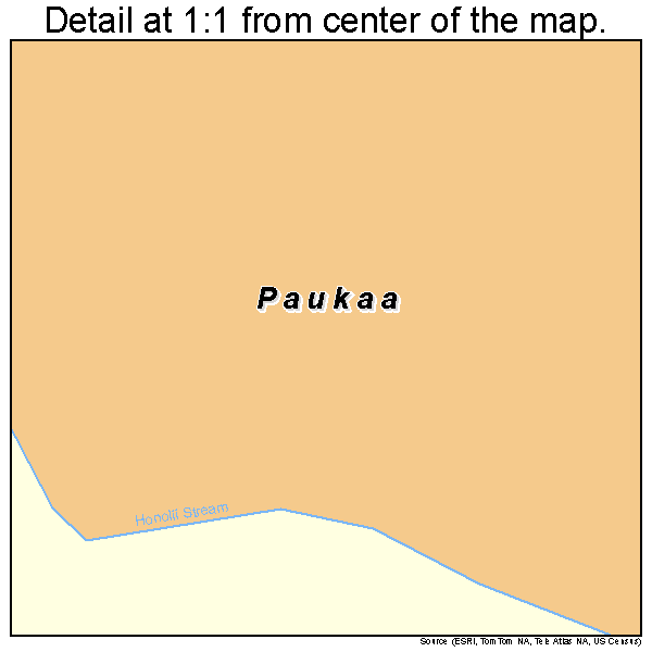 Paukaa, Hawaii road map detail