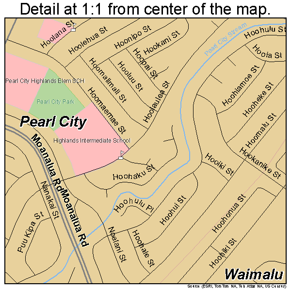 Pearl City, Hawaii road map detail
