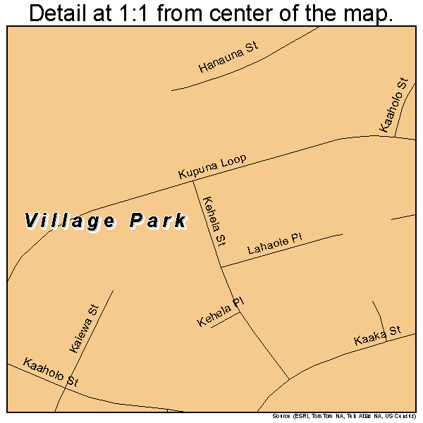 Village Park, Hawaii road map detail