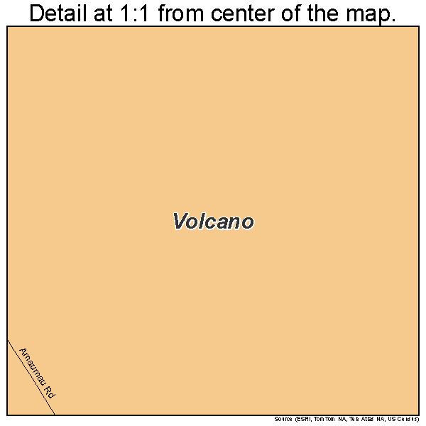 Volcano, Hawaii road map detail