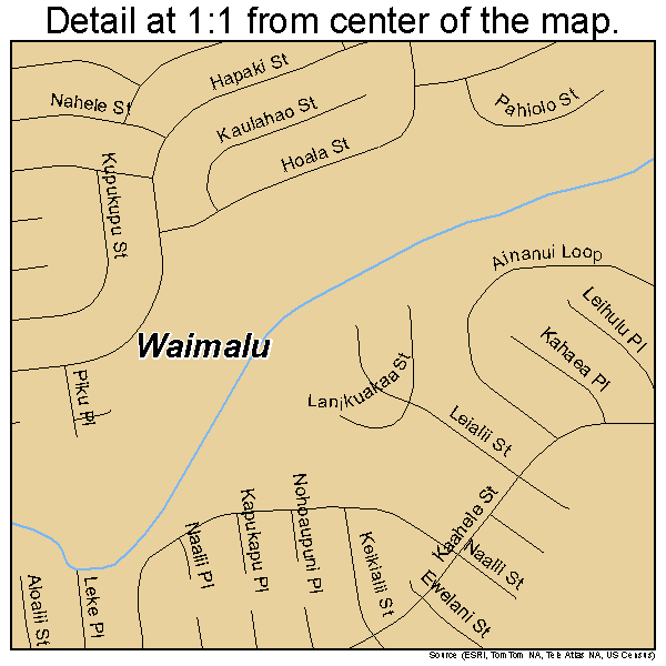 Waimalu, Hawaii road map detail