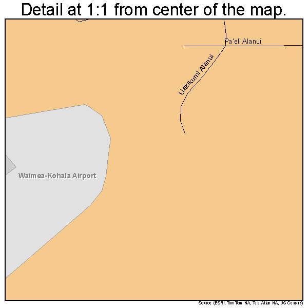 Waimea, Hawaii road map detail