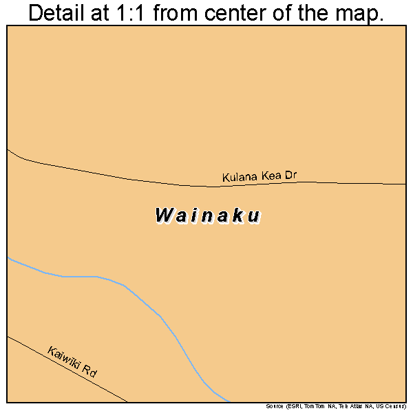 Wainaku, Hawaii road map detail