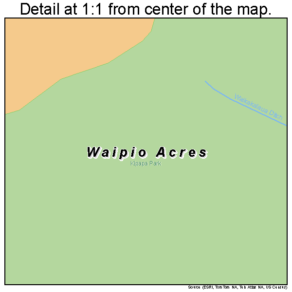 Waipio Acres, Hawaii road map detail