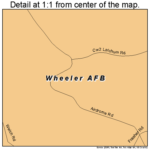 Wheeler AFB, Hawaii road map detail