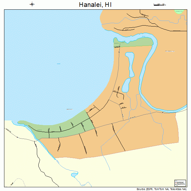 Hanalei, HI street map