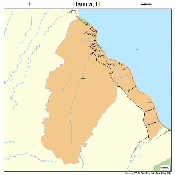 Hauula, HI street map