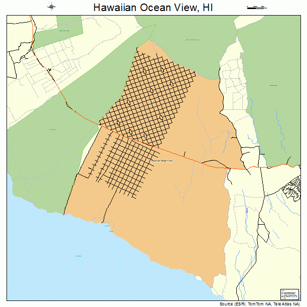 Hawaiian Ocean View, HI street map