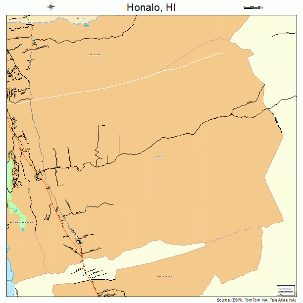 Honalo, HI street map