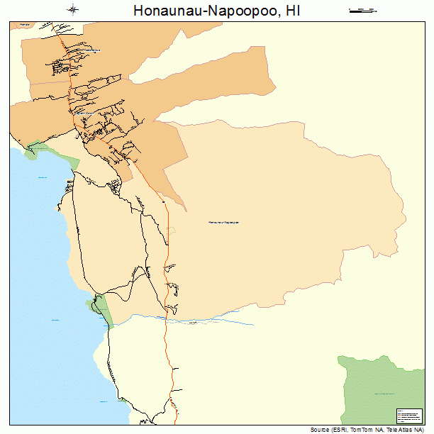 Honaunau-Napoopoo, HI street map