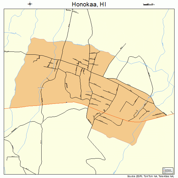 Honokaa, HI street map