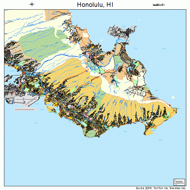 Honolulu, HI street map