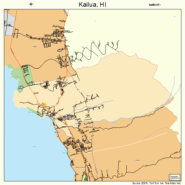 Kailua, HI street map
