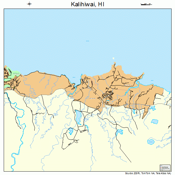 Kalihiwai, HI street map