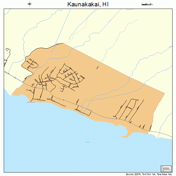 Kaunakakai, HI street map