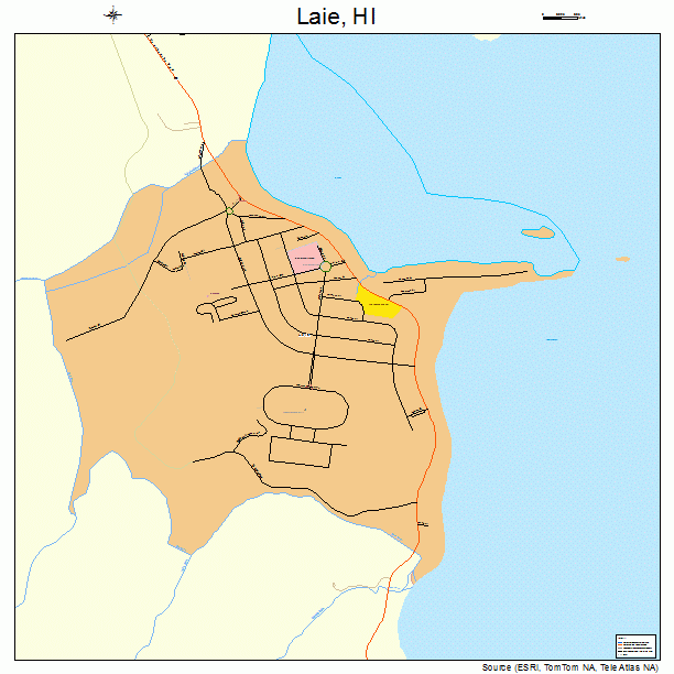 Laie, HI street map