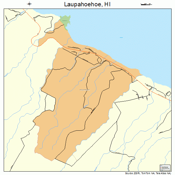 Laupahoehoe, HI street map