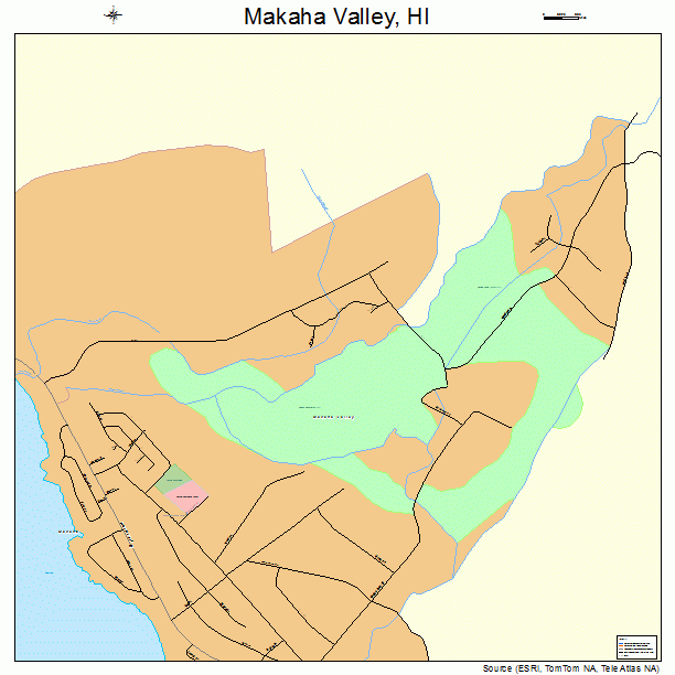 Makaha Valley, HI street map