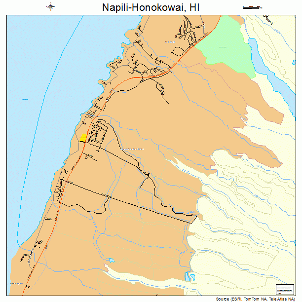 Napili-Honokowai, HI street map