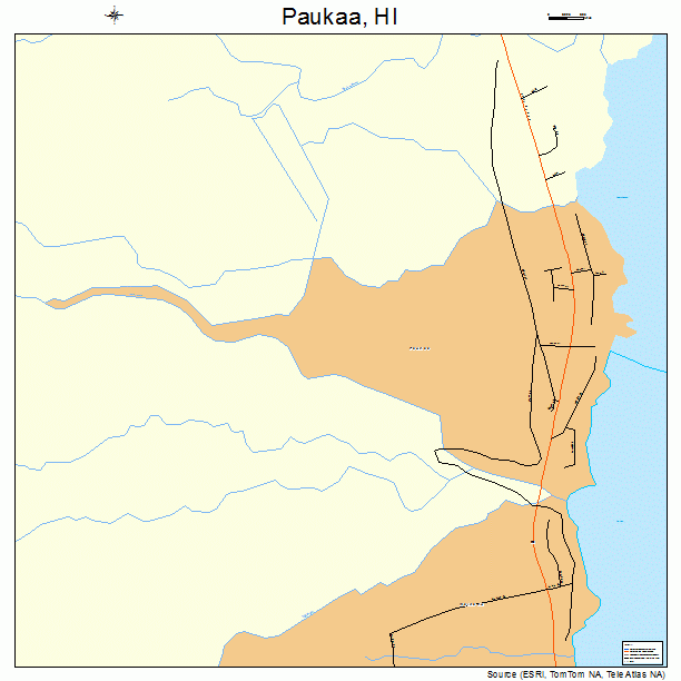 Paukaa, HI street map