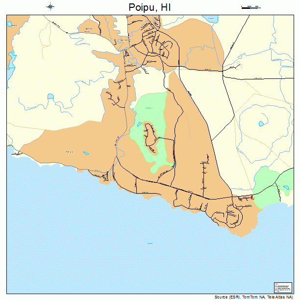 Poipu, HI street map