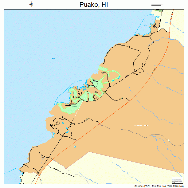 Puako, HI street map