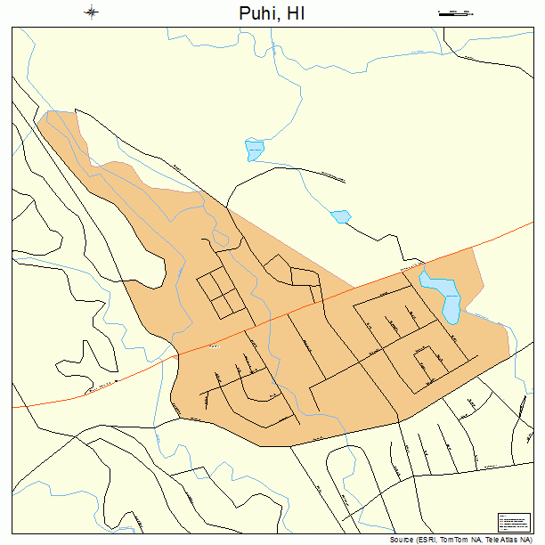 Puhi, HI street map