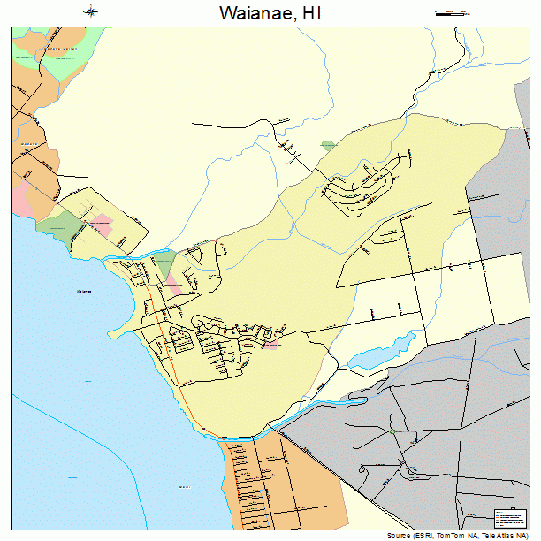 Waianae, HI street map