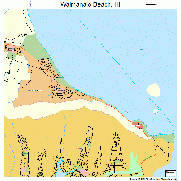 Waimanalo Beach, HI street map