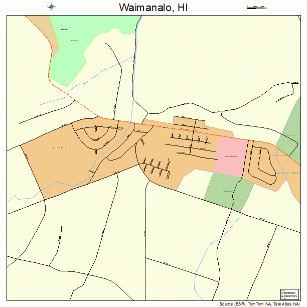 Waimanalo, HI street map
