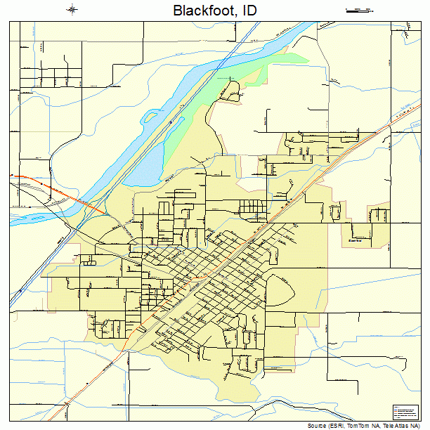 Blackfoot, ID street map