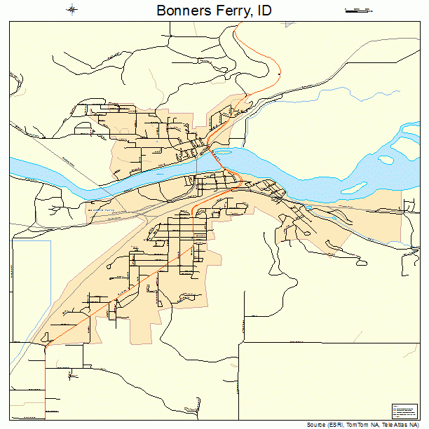 Bonners Ferry, ID street map