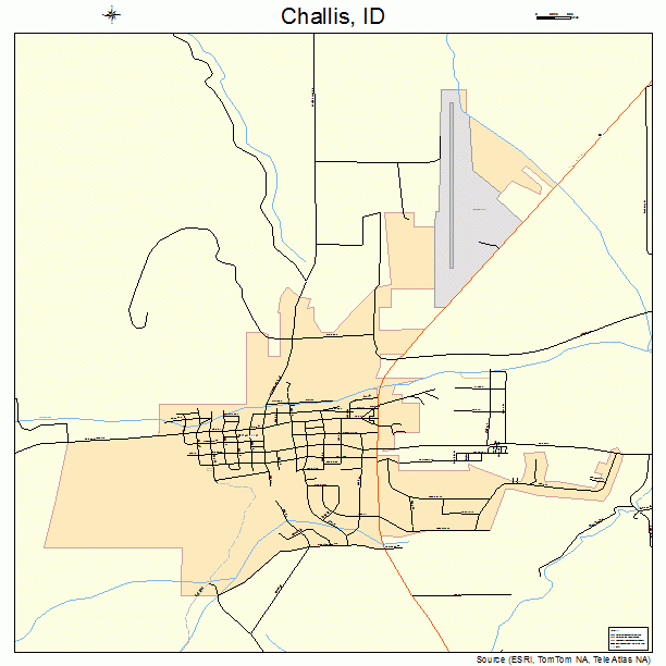 Challis, ID street map