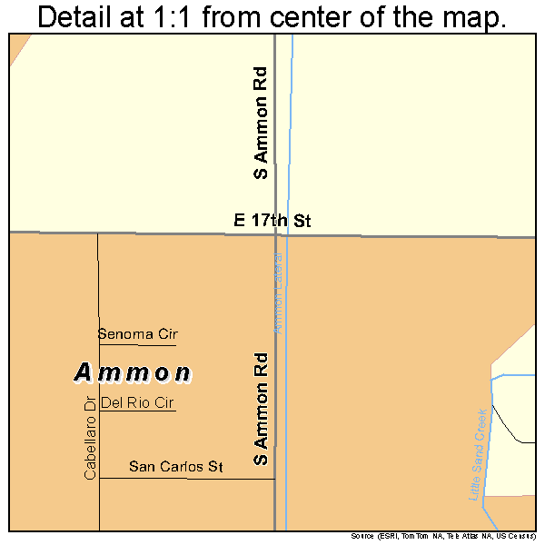 Ammon, Idaho road map detail