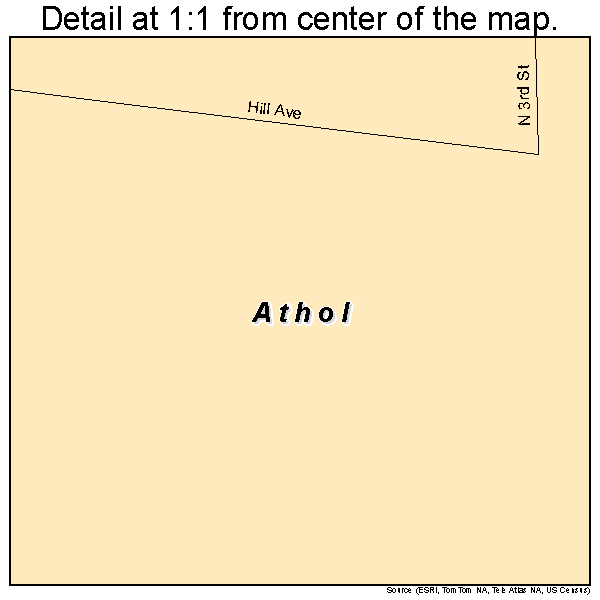 Athol, Idaho road map detail