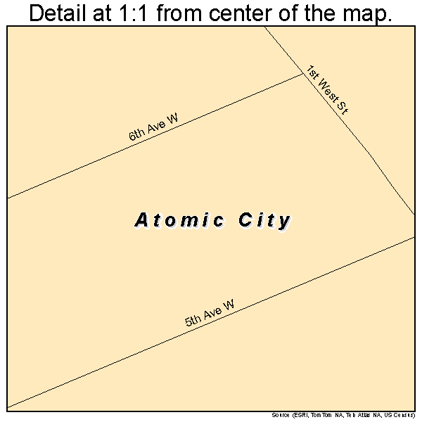 Atomic City, Idaho road map detail