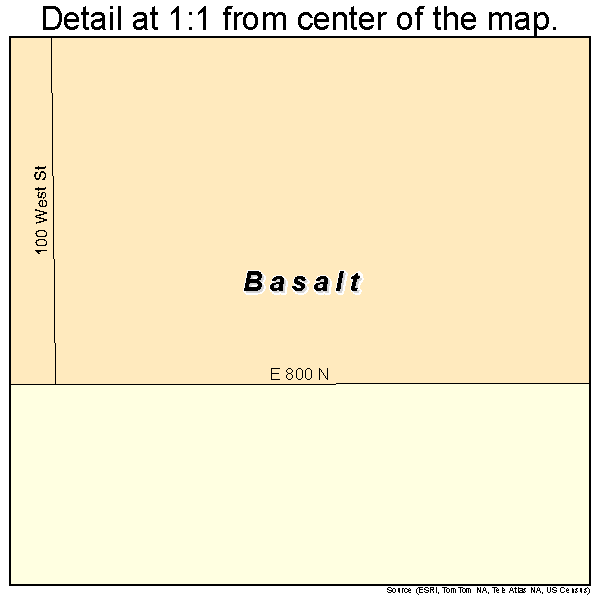 Basalt, Idaho road map detail