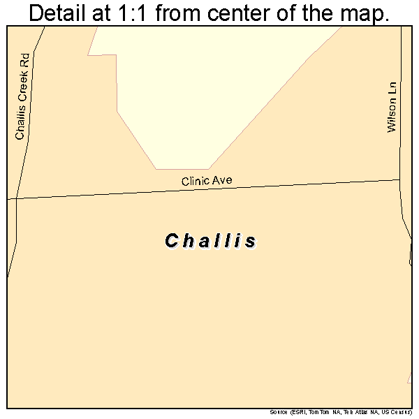 Challis, Idaho road map detail