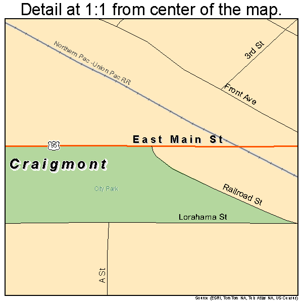Craigmont, Idaho road map detail
