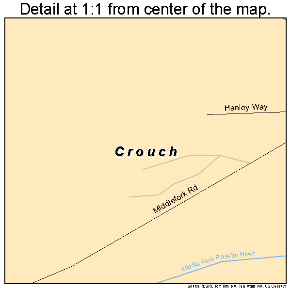 Crouch, Idaho road map detail