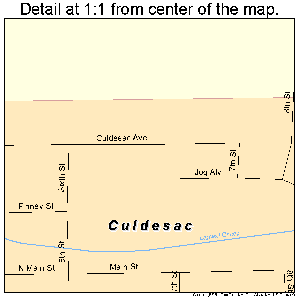 Culdesac, Idaho road map detail