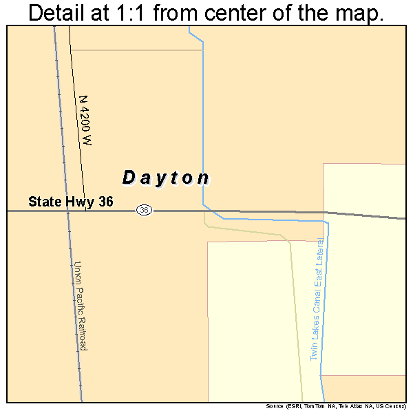 Dayton, Idaho road map detail