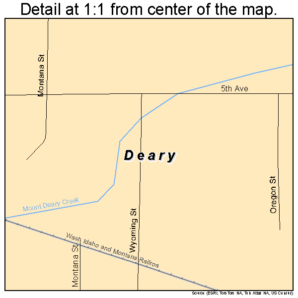 Deary, Idaho road map detail