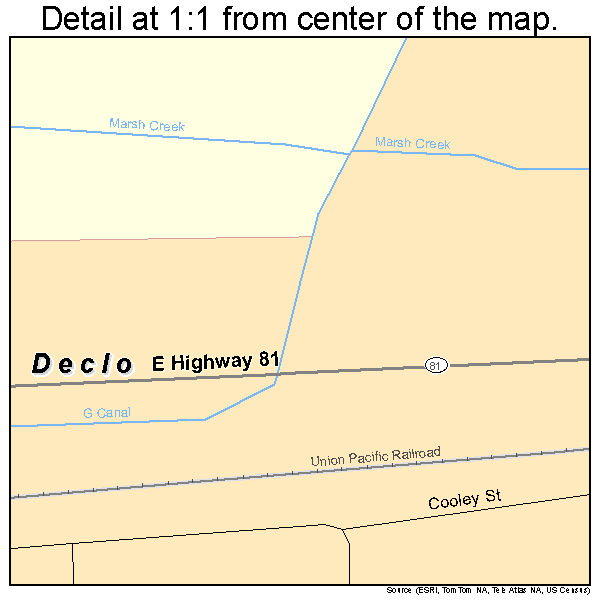 Declo, Idaho road map detail
